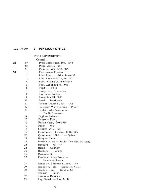 CONTAINER LIST - The George C. Marshall Foundation