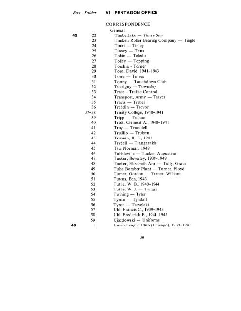 CONTAINER LIST - The George C. Marshall Foundation