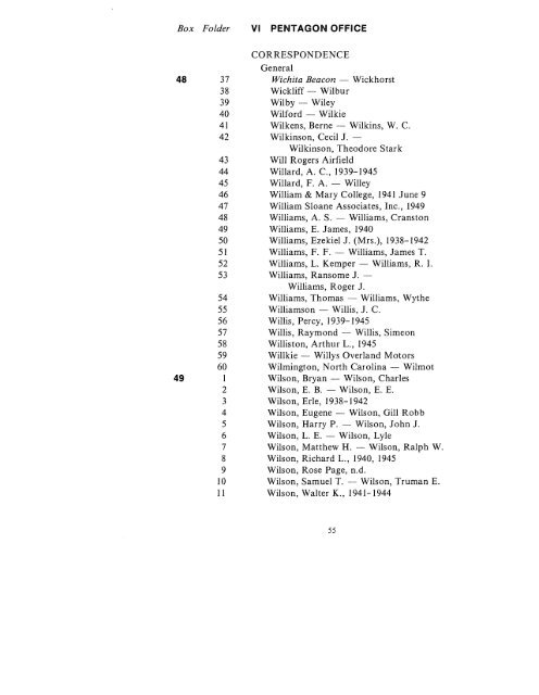 CONTAINER LIST - The George C. Marshall Foundation