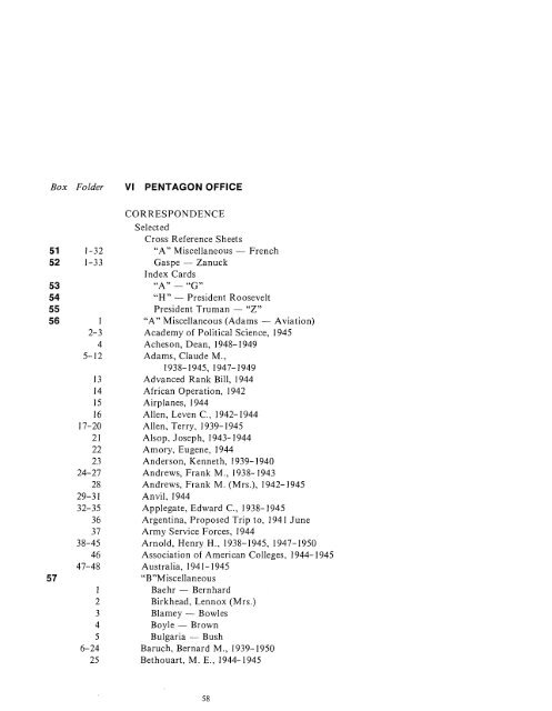 CONTAINER LIST - The George C. Marshall Foundation