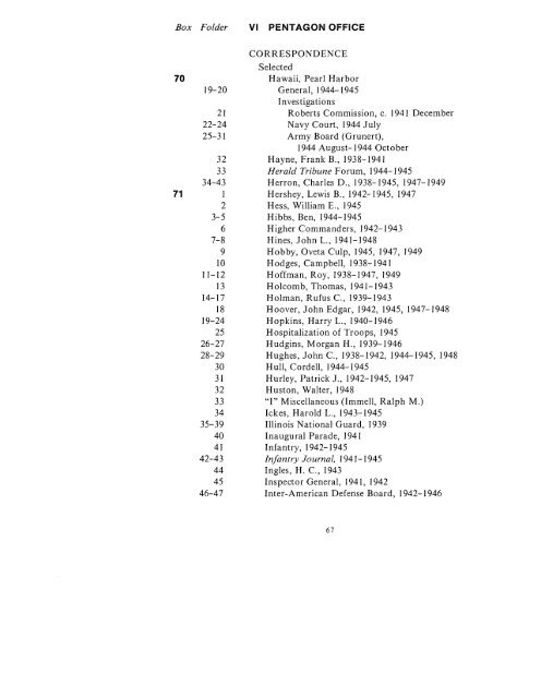 CONTAINER LIST - The George C. Marshall Foundation