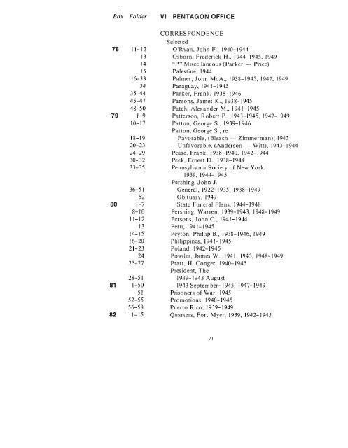 CONTAINER LIST - The George C. Marshall Foundation