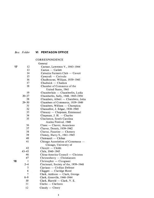 CONTAINER LIST - The George C. Marshall Foundation