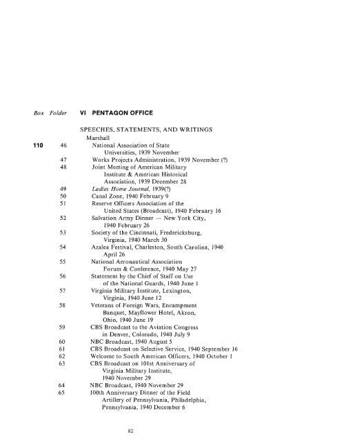 CONTAINER LIST - The George C. Marshall Foundation