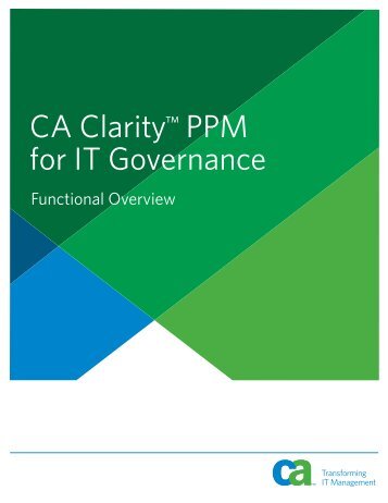 CA Clarity™ PPM for IT Governance