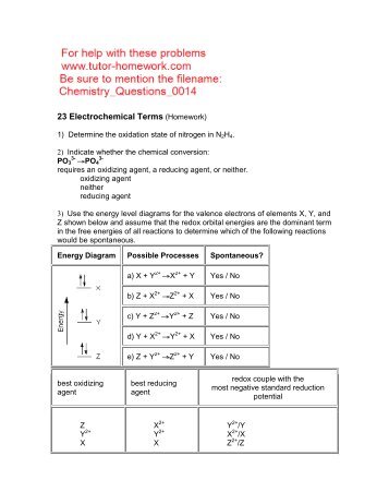 23 Electrochemical Terms (Homework) - Tutor-Homework.com