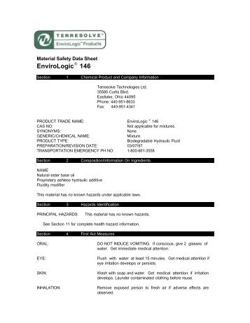 Terresolve Envirologic 146 MSDS