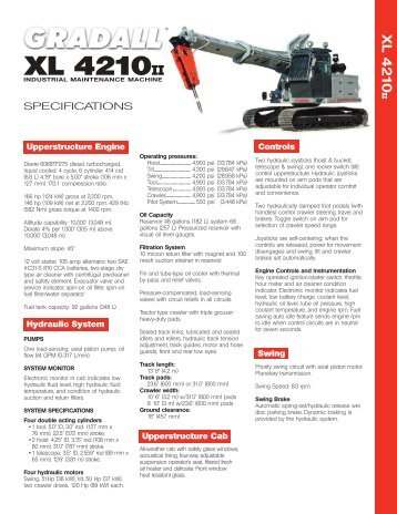 Gradall XL 4210II Specifications - Wnaikeda