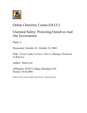 Chemical Safety - These Pages Have Moved