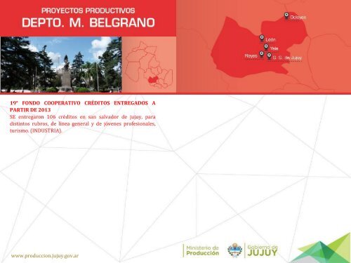 Programas  Productivos 2013/14 - Provincia de Jujuy