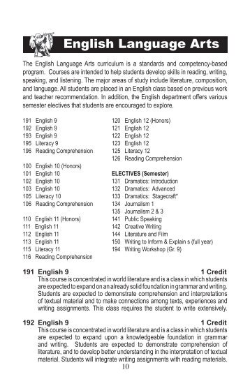 English Language Arts - Faculty Websites