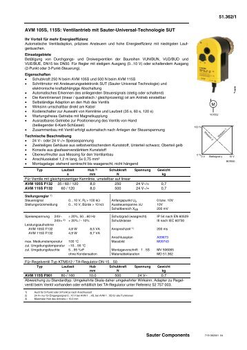 51.362/1 Sauter Components AVM 105S, 115S: Ventilantrieb mit ...