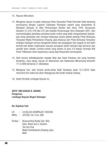 Selangor Appeal Board Issue1 - JPBD Selangor