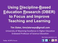 Using Discipline-Based Education Research (DBER) to Focus and ...