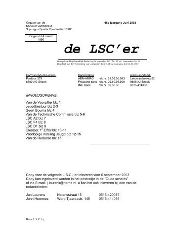 elftal LSC 1890 t/m seizoen 2002-2003