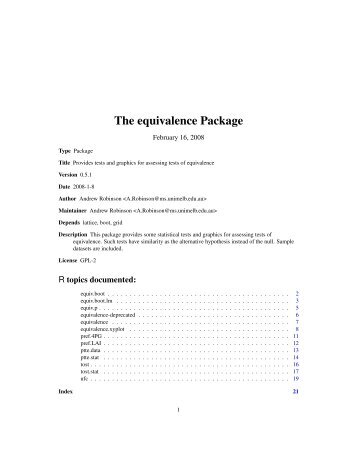 The equivalence Package