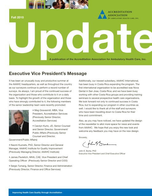 Executive Vice President S Message The Accreditation Association Executive Vice President S Message The Accreditation Association