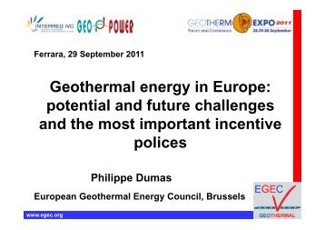Geothermal energy in Europe - geo.power