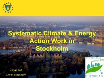 Systematic Climate & Energy Action Work in Stockholm - geo.power