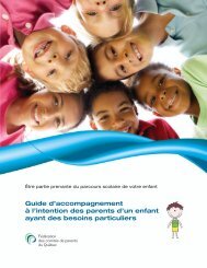 Guide d'accompagnement Ã  l'intention des parents d'un enfant ayant ...