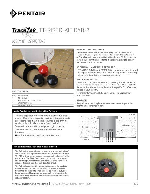TT-RISER-KIT DAB-9 - Pentair Thermal Controls