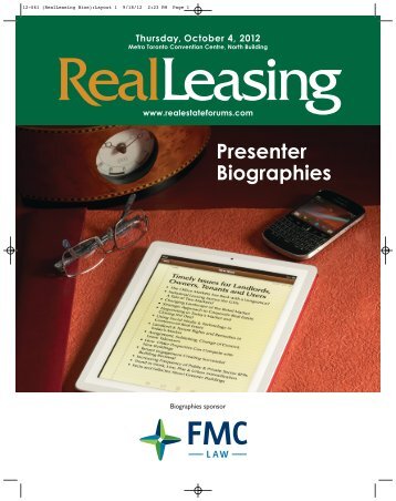 Presenter Biographies - Real Estate Forums