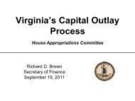 Virginia's Capital Outlay Process - House Appropriations Committee