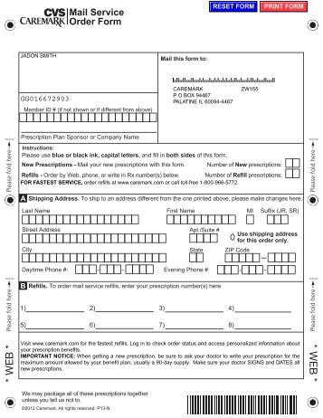 Caremark mail service order form - Advocate Benefits