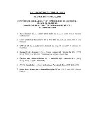 LISTE DE DÃCISIONS / LIST OF CASES 13 AVRIL 2011 / APRIL 13 ...