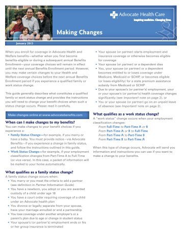 Making Changes Status Change Guide - Advocate Benefits