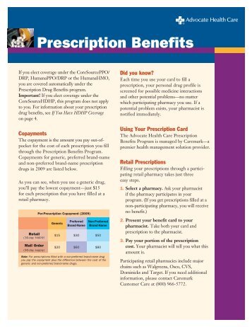 Prescription Benefits - Advocate Benefits - Advocate Health Care