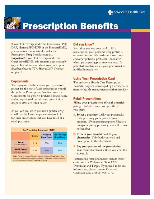 Prescription Benefits - Advocate Benefits - Advocate Health Care