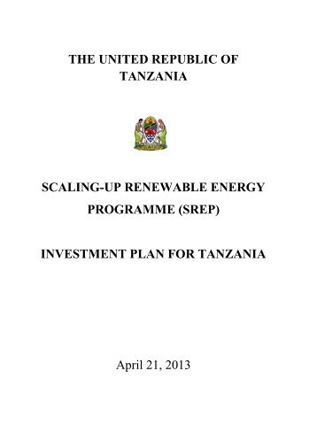 (srep) investment plan for tanzania - Ministry of Energy & Minerals