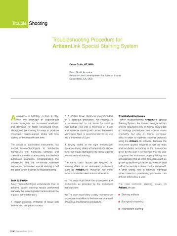 Troubleshooting Procedure for ArtisanLink Special Staining ... - Dako