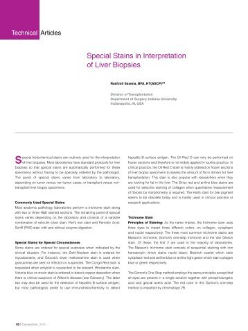 Special Stains in Interpretation of Liver Biopsies - Dako