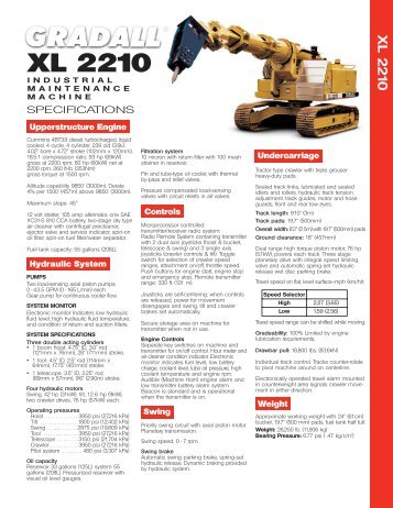 Gradall XL 2210 Specifications - Wnaikeda