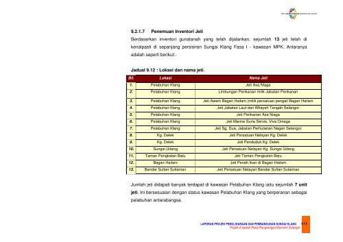 9.0 kajian inventori gunatanah sungai klang - JPBD Selangor