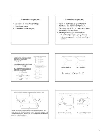 Three Phase Systems Three Phase Systems