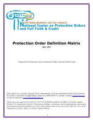 Protection Order Definition Matrix - Battered Women's Justice Project