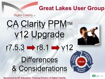 Clarity PPM v12 Upgrade - Digital Celerity