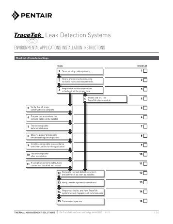 Leak Detection Systems - Pentair Thermal Controls