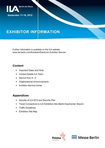 Exhibitor Information 21.8.2012 - ILA