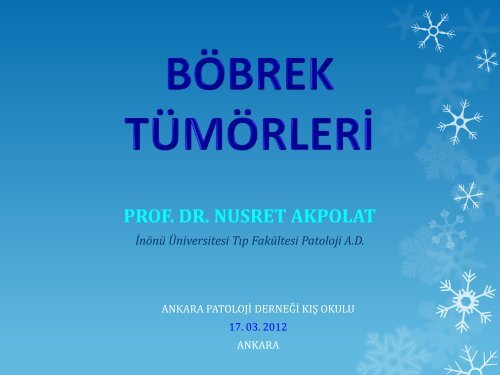 BÃBREK TÃMÃRLERÄ° - Ankara Patoloji DerneÄi