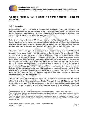 What is a Carbon Neutral Transport Corridor? - Greater Mekong ...