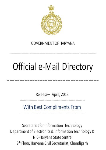 Government of Haryana Official Email Directory