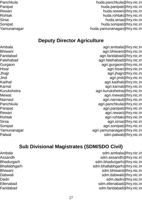 Government of Haryana Official Email Directory