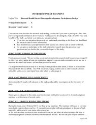 INFORMED CONSENT DOCUMENT Project Title: Personal Health ...