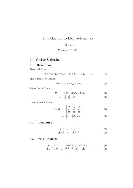 Introduction to Electrodynamics - HEP