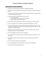 Manager Checklists for Hiring New Employees