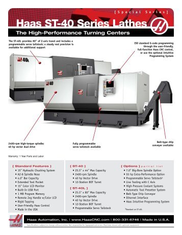 Haas ST-40 Series Lathes